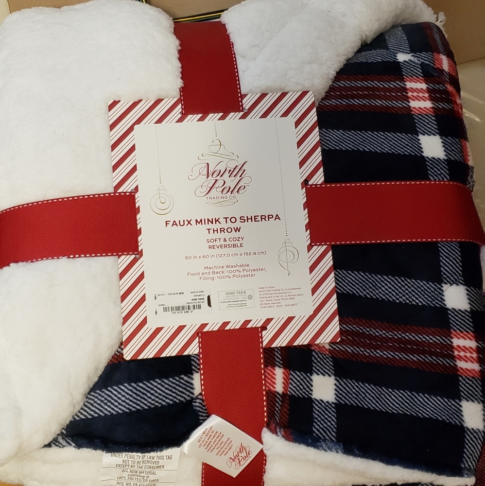 Faux Mink Sherpa throw blanket